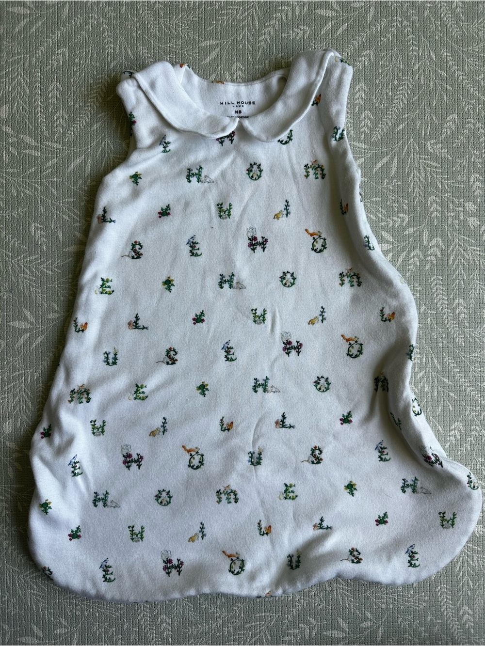 Hill House White Floral Initial Sleeveless Sleep Sack